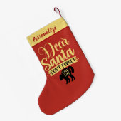 Dear Santa Don’t Forget The Cat Quote Personalized スモールクリスマスストッキング (裏面 (吊り時))