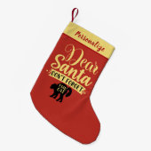 Dear Santa Don’t Forget The Cat Quote Personalized スモールクリスマスストッキング (正面 (吊り時))