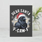 Dear Santa F-caw-F Funny Christmas Raven  カード (スタンド正面)