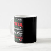 Dear Santa Fat Bank Account Skinny Body Funny Chri コーヒーマグカップ (正面左)