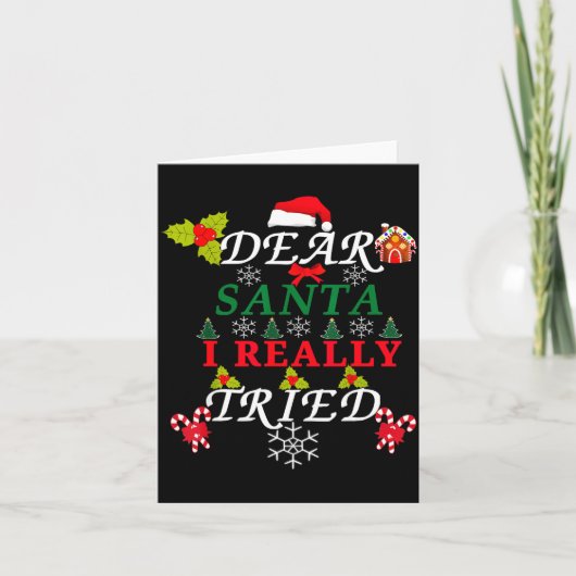 Dear Santa Funny Christmas Meme Family Xmas Pajama カード (正面)