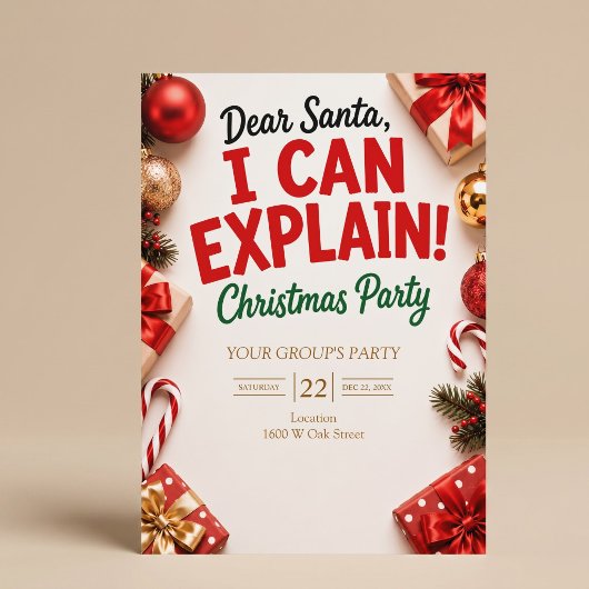 Dear Santa I Can Explain クリスマスパーティー 招待状