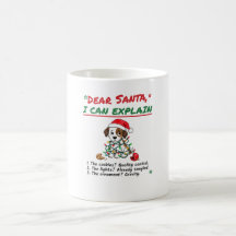 Dear Santa I Can Explain 冗談だよ 子犬 クリスマスマグ