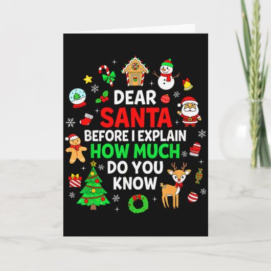 Dear Santa I Can Explain 楽しいクリスマスのお揃いデザイン カード (正面)
