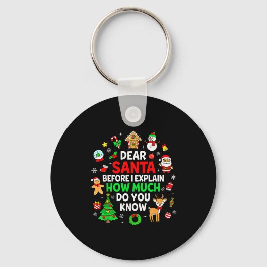 Dear Santa I Can Explain 楽しいクリスマスのマッチング キーホルダー (正面)
