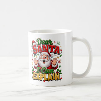 Dear Santa I Can Explain 楽しいクリスマスコーヒー コーヒーマグカップ