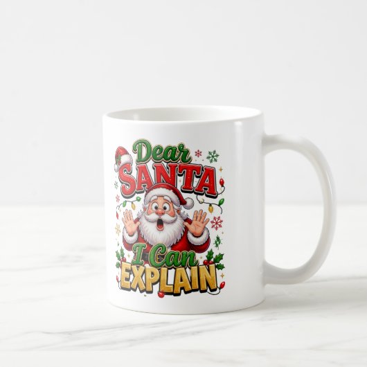 Dear Santa I Can Explain 楽しいクリスマスコーヒー コーヒーマグカップ (右)