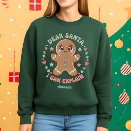 Dear Santa, I Can Explain 楽しいクリスマス スウェットシャツ