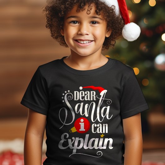 Dear Santa, I Can Explain 楽しいクリスマス Tシャツ