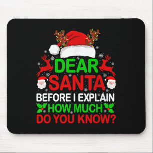 Dear Santa I Can Explain 楽しいクリスマスTシャツ キッズ マウスパッド
