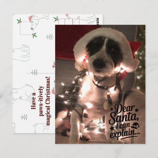 Dear Santa I can explain (犬) ポストカード (正面/裏面)