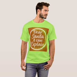 Dear Santa I Can Explain – 面白いクリスマスタイポグラフィ Tシャツ