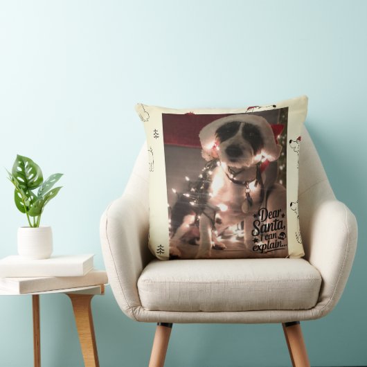 Dear Santa I can explain (dog) クッション (椅子)