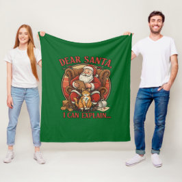 Dear Santa I Can Explain Fleece Blanket フリースブランケット