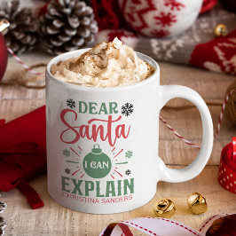 Dear Santa I can Explain Funny Christmas コーヒーマグカップ