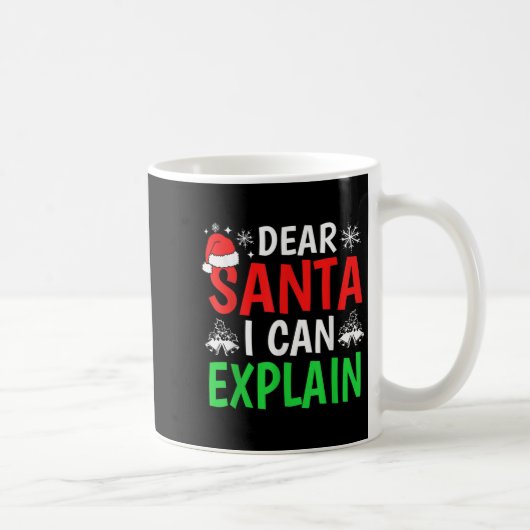 Dear Santa I Can Explain Funny Christmas Holiday F コーヒーマグカップ (右)