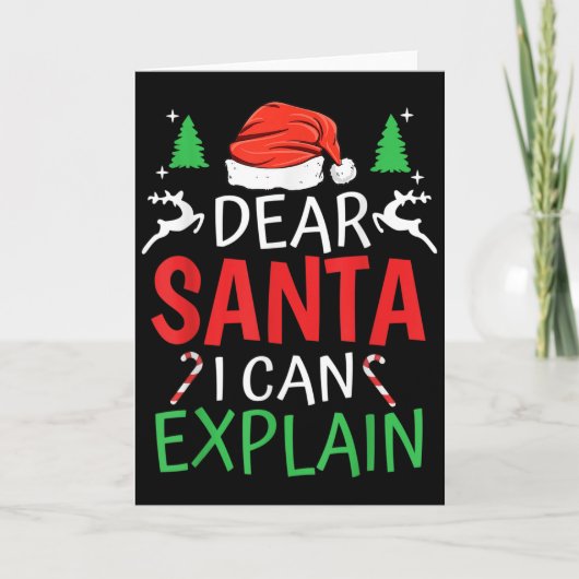 Dear Santa I Can Explain Funny Christmas Joke Humo カード (正面)