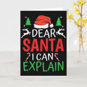 Dear Santa I Can Explain Funny Christmas Joke Humo カード (黄色い花)