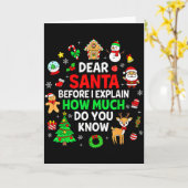 Dear Santa I Can Explain Funny Christmas Matching  カード (黄色い花)