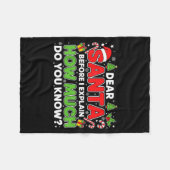 Dear Santa I Can Explain Funny Christmas Men Women フリースブランケット (正面(横))