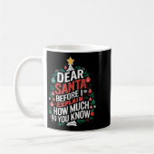 Dear Santa I Can Explain Funny Christmas Pjs Tree コーヒーマグカップ (左)