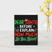 Dear Santa I Can Explain Funny Christmas Shirts Ki カード (黄色い花)