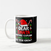 Dear Santa I Can Explain Funny Christmas Shirts Ki コーヒーマグカップ (左)