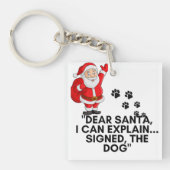 Dear Santa I Can Explain Funny Dog Christmas Mug キーホルダー (正面)