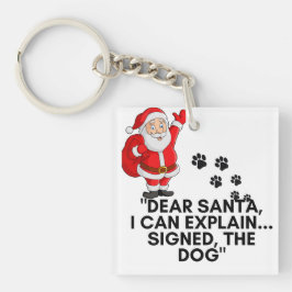 Dear Santa I Can Explain Funny Dog Christmas Mug キーホルダー