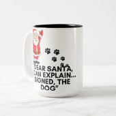 Dear Santa I Can Explain Funny Dog Christmas Mug ツートーンマグカップ (正面左)