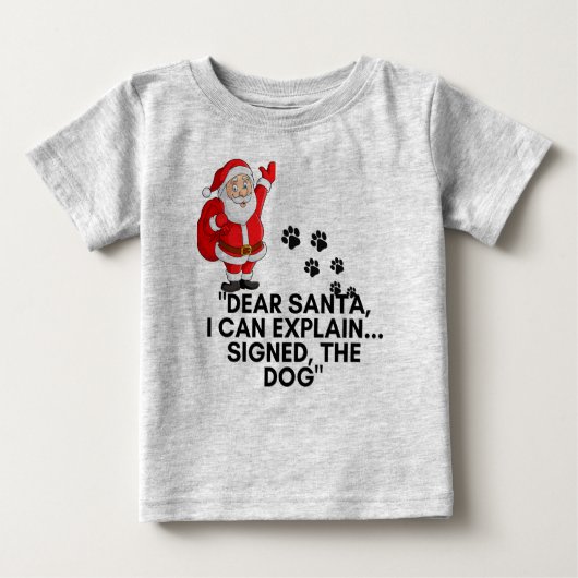 Dear Santa I Can Explain Funny Dog Christmas Mug ベビーTシャツ (正面)