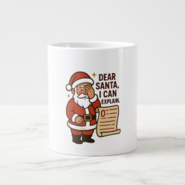 Dear Santa, I Can Explain Funny Mug ジャンボコーヒーマグカップ