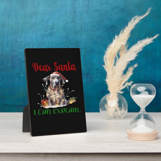 Dear Santa I Can Explain Great Dane Essential T-Sh フォトプラーク (側面)