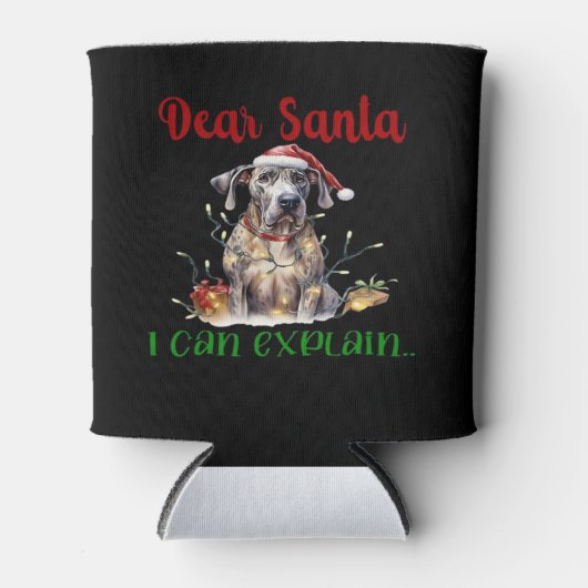 Dear Santa I Can Explain Great Dane Essential T-Sh 缶クーラー (正面)