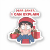 Dear Santa, I Can Explain Guilty Christmas Design シール (正面)