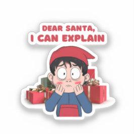 Dear Santa, I Can Explain Guilty Christmas Design シール