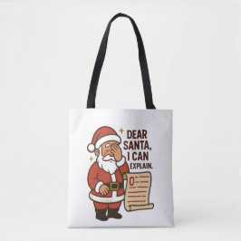 Dear Santa, I Can Explain Holiday Tote Bag トートバッグ