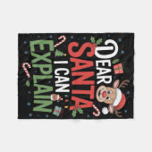 Dear Santa I Can Explain Kids Holiday Christmas Pa フリースブランケット (正面(横))