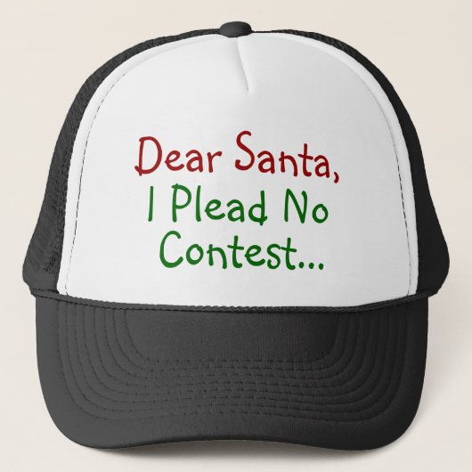 Dear Santa I Plead No Contest - 面白いクリスマス キャップ (正面)