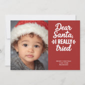 Dear Santa I Really Tried Christmas シーズンカード (正面)