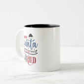 Dear Santa I Really Tried Retro Funny Christmas ツートーンマグカップ (正面左)
