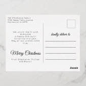 Dear Santa I tried pet dog photo fun Christmas 箔シーズンポストカード (裏面)