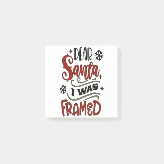 Dear Santa, I was Framed クリスマス ホリデー  ポストイット (正面)