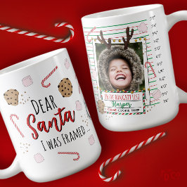 Dear Santa (I was Framed) Funny Mugshot Christmas コーヒーマグカップ