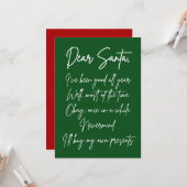 Dear Santa I'll buy my own stuff Funny Christmas カード (正面/裏面インサイチュ)