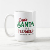 Dear Santa I'm A Teenager Naughty is the New Nice コーヒーマグカップ (左)