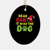 Dear Santa it was the dog paw Classic T-Shirt セラミックオーナメント (右)