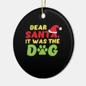 Dear Santa it was the dog paw Classic T-Shirt セラミックオーナメント (左)