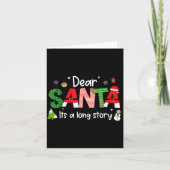 Dear Santa It's A Long Story Christmas Pjs Family  カード (正面)