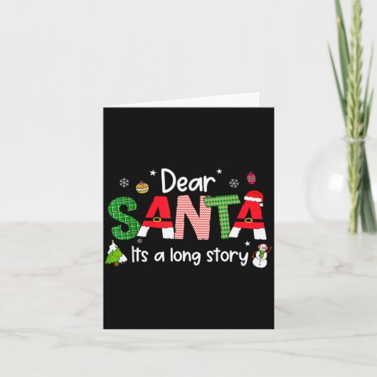 Dear Santa It's A Long Story Christmas Pjs Family  カード (正面)